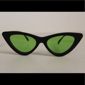 Green Tinted Cat Eye Sunglasses